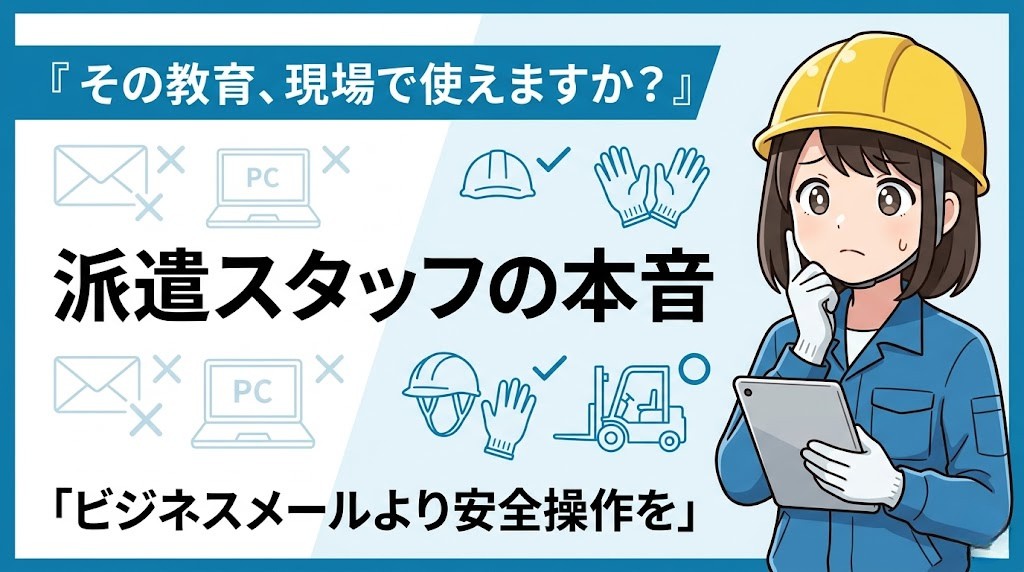『その教育、現場で使えますか？』派遣スタッフの本音「ビジネスメールより安全操作を」