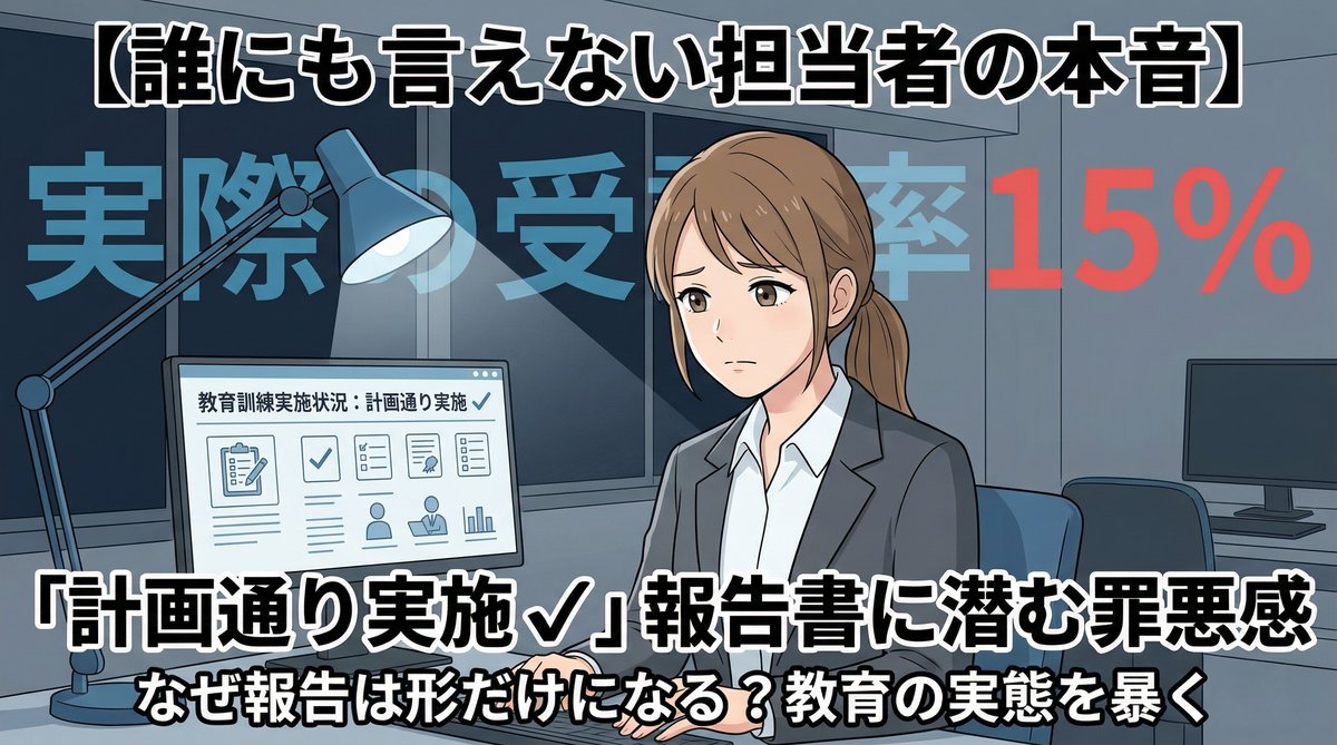 受講率15%なのに計画通り実施と報告書に記入する担当者の罪悪感