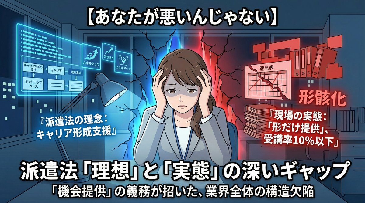 派遣法のキャリア形成支援の理想と形骸化した現場の実態のギャップ
