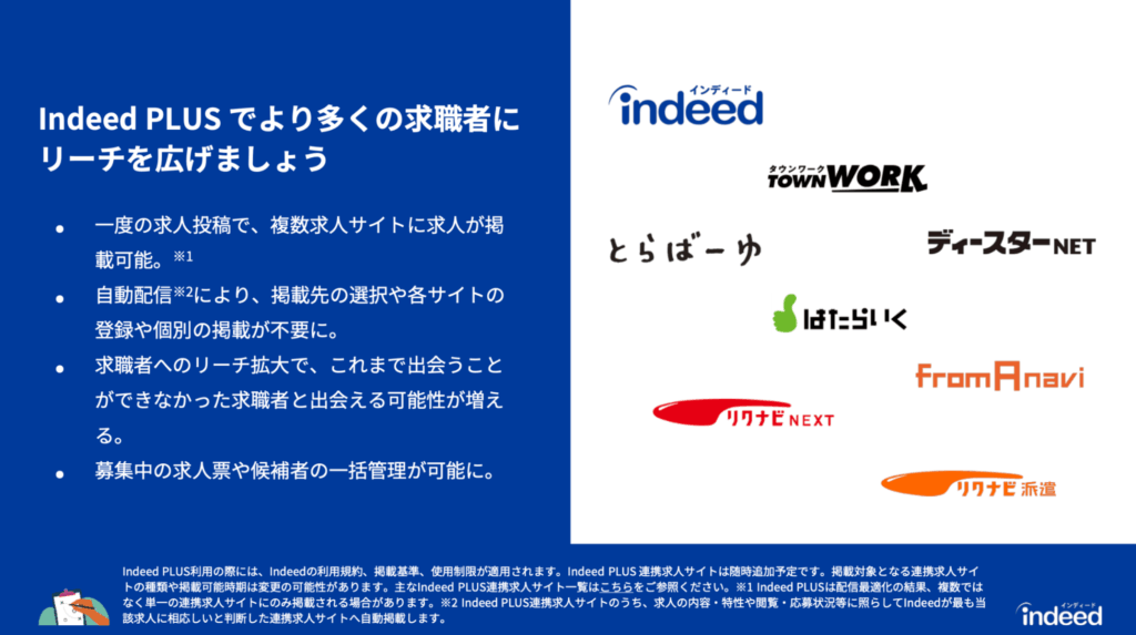 Indeed PLUSのリーチ先例