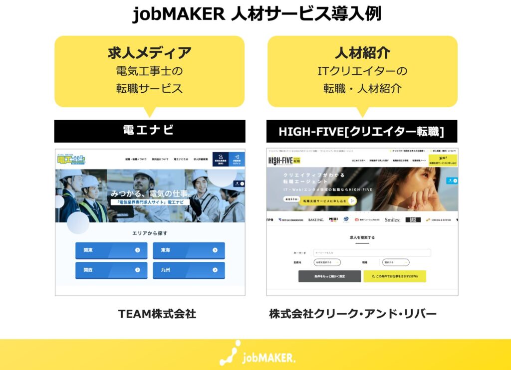 jobMAKER(ジョブメーカー)の人材サービス導入例